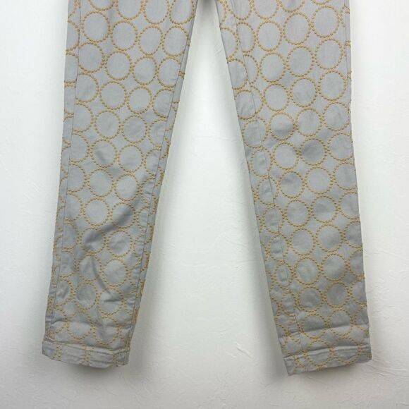 Anthropologie Chino Circle-Embroidered Relaxed Pant - Tan - Picture 5 of 8